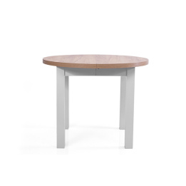 okrągły stół do jadalni dla 4 osób, ZŁOTY DĄB+BIEL blat użytkowy 100cm-laminat STL/F 52