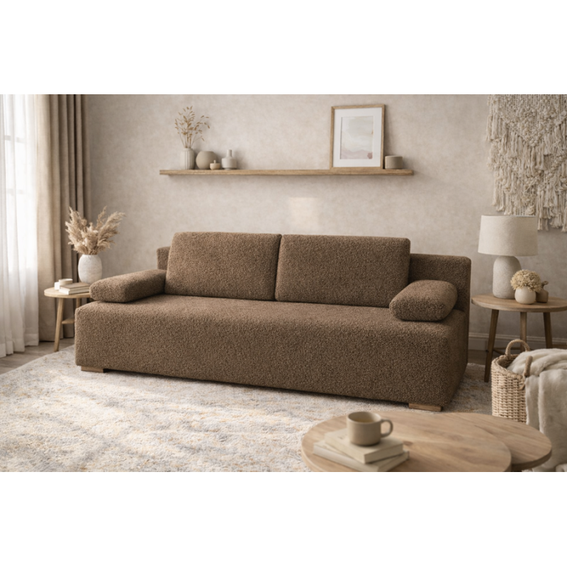 Kanapa Bouclé z Funkcją Spania 140x200 – Hit Twojego Salonu!