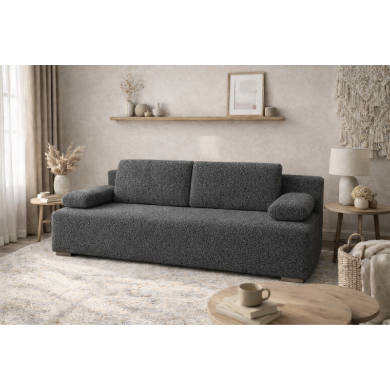 Kanapa Bouclé z Funkcją Spania 140x200 – Hit Twojego Salonu!