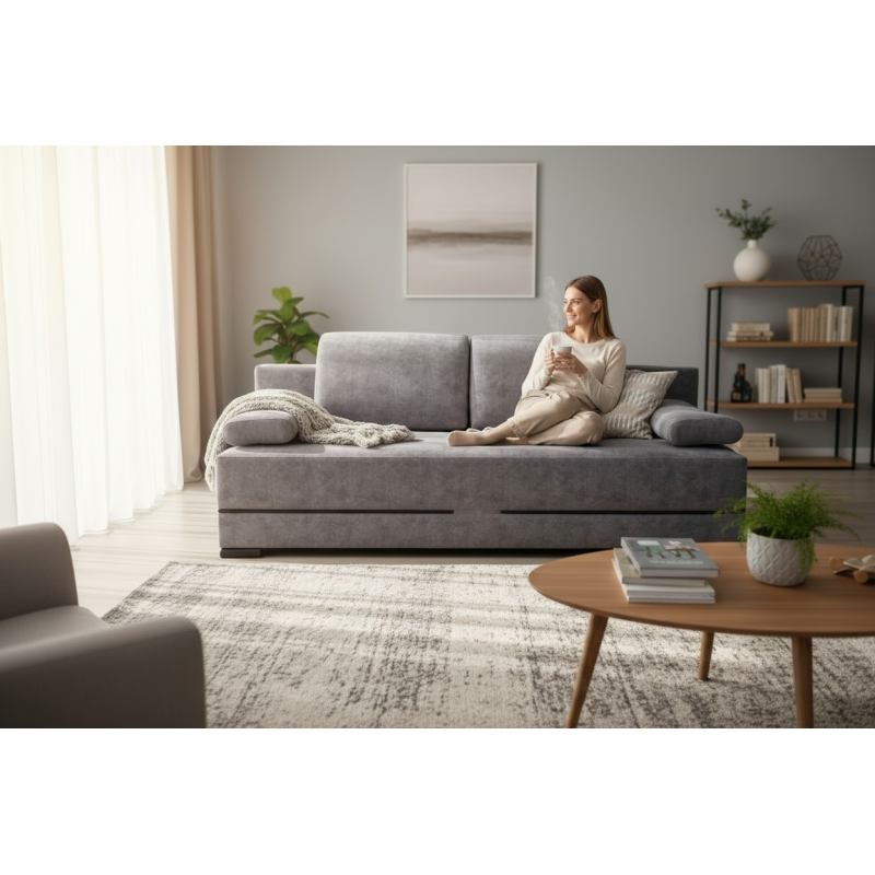 Kanapa Bouclé DL-Loft 140x200 | Metal i Bonell - DB-meble