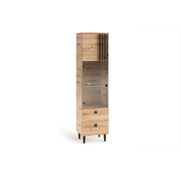Witryna z Lamelami 50 cm Dąb Artisan | Wysoki Słupek Loft